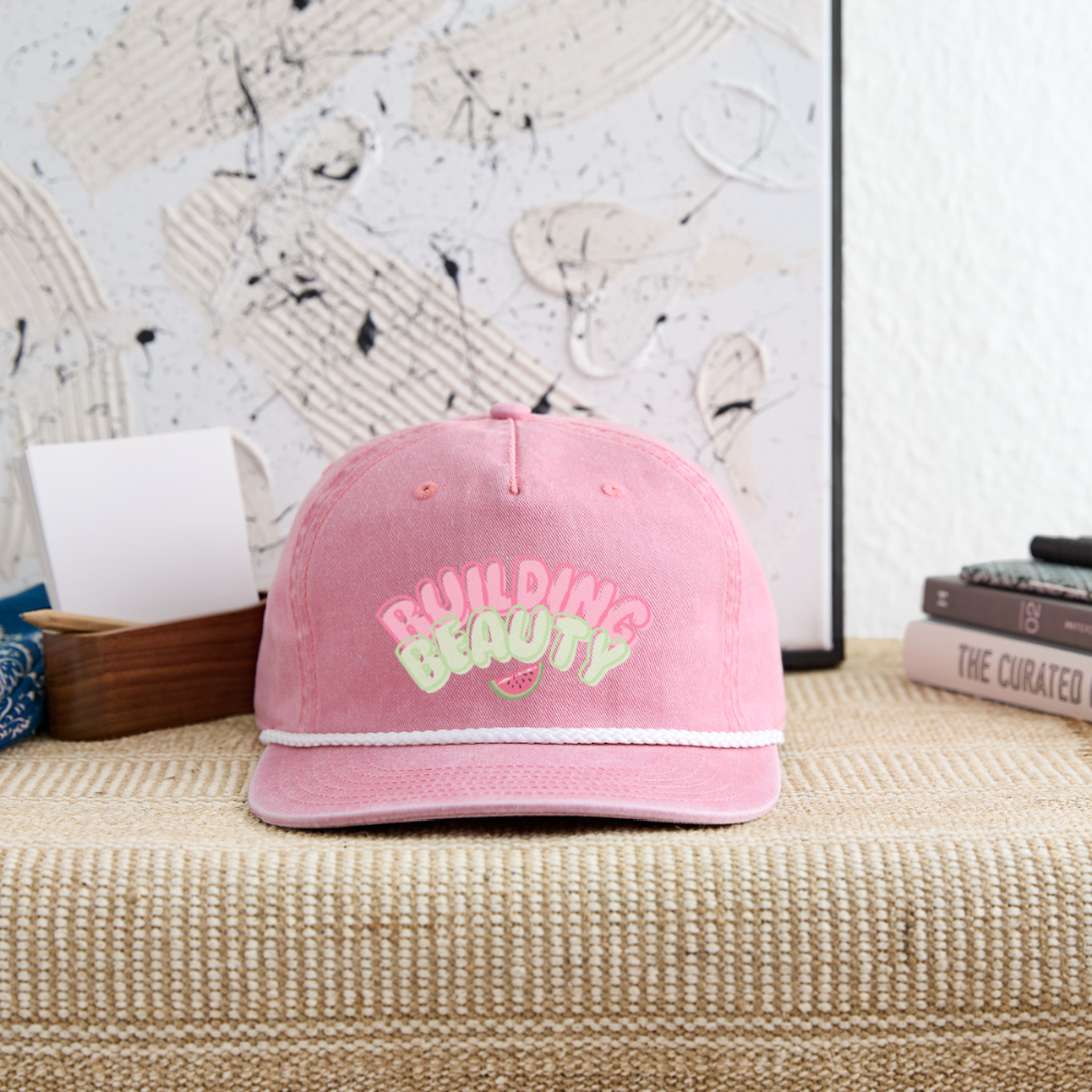 Vintage Washed Rope Cap - washed pink