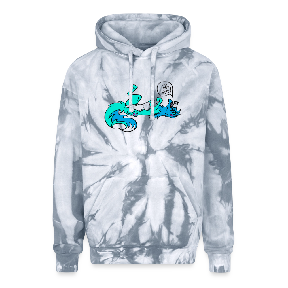 felix the fox Adult Tie Dye Hoodie - spider silver