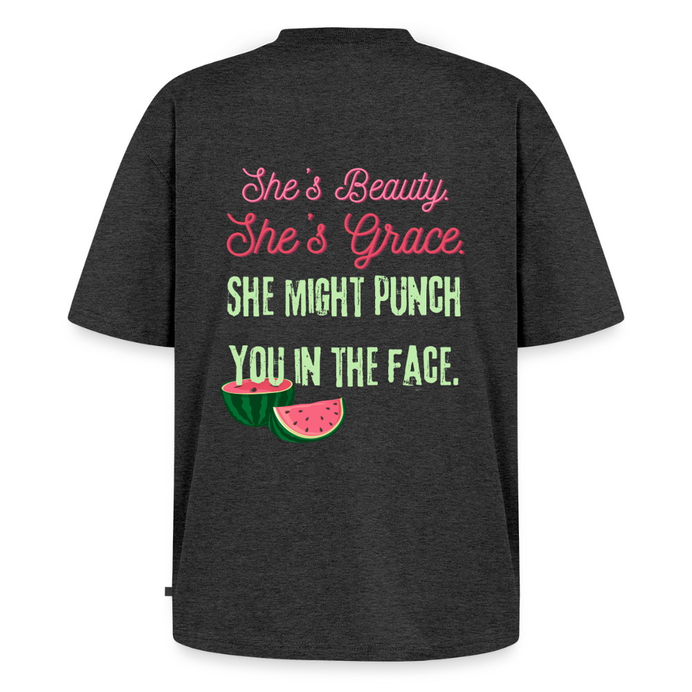 Sweet like watermelon Oversized Organic T-Shirt - heather anthracite