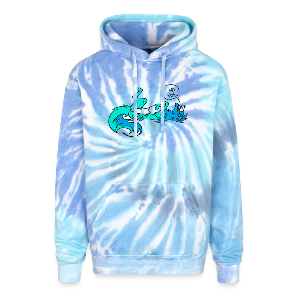 felix the fox Adult Tie Dye Hoodie - blue lagoon