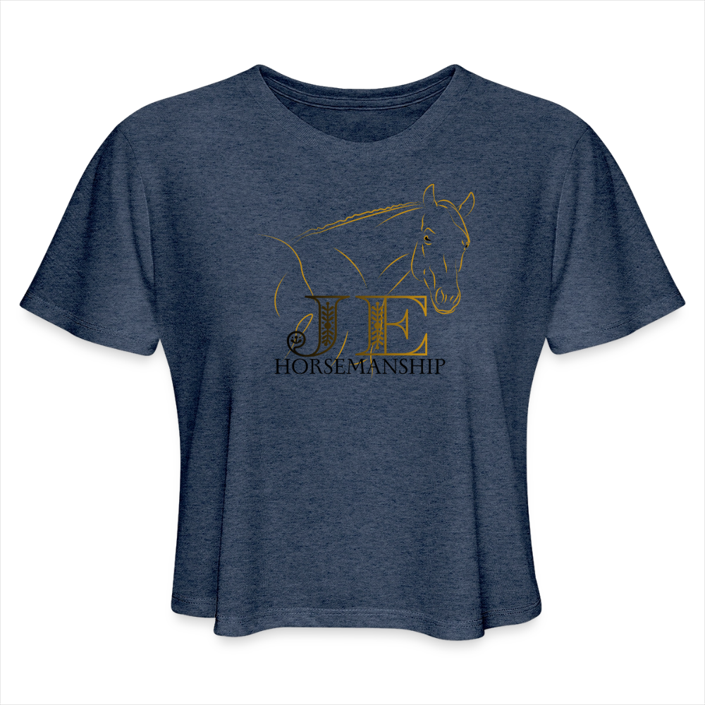 JE Horsemanship Women's Cropped T-Shirt - heather navy