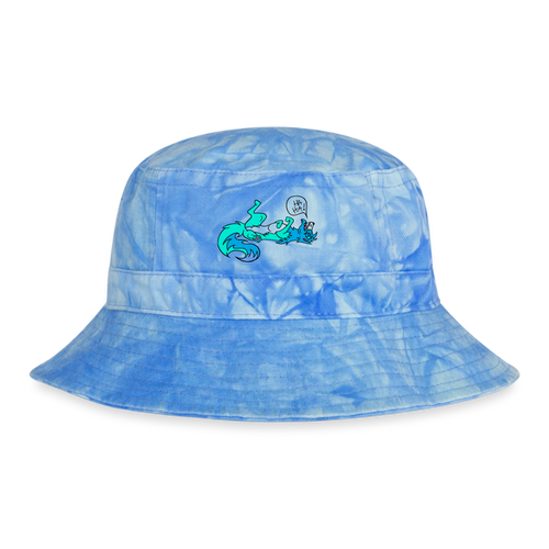 Felix the Fox Tie Dye Bucket Hat - light Blue Tie Dye