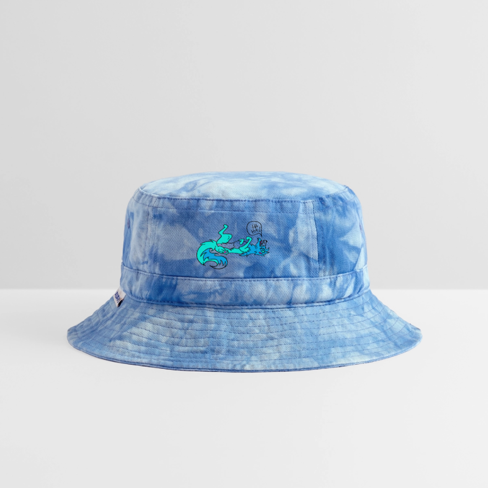 Felix the Fox Tie Dye Bucket Hat - light Blue Tie Dye