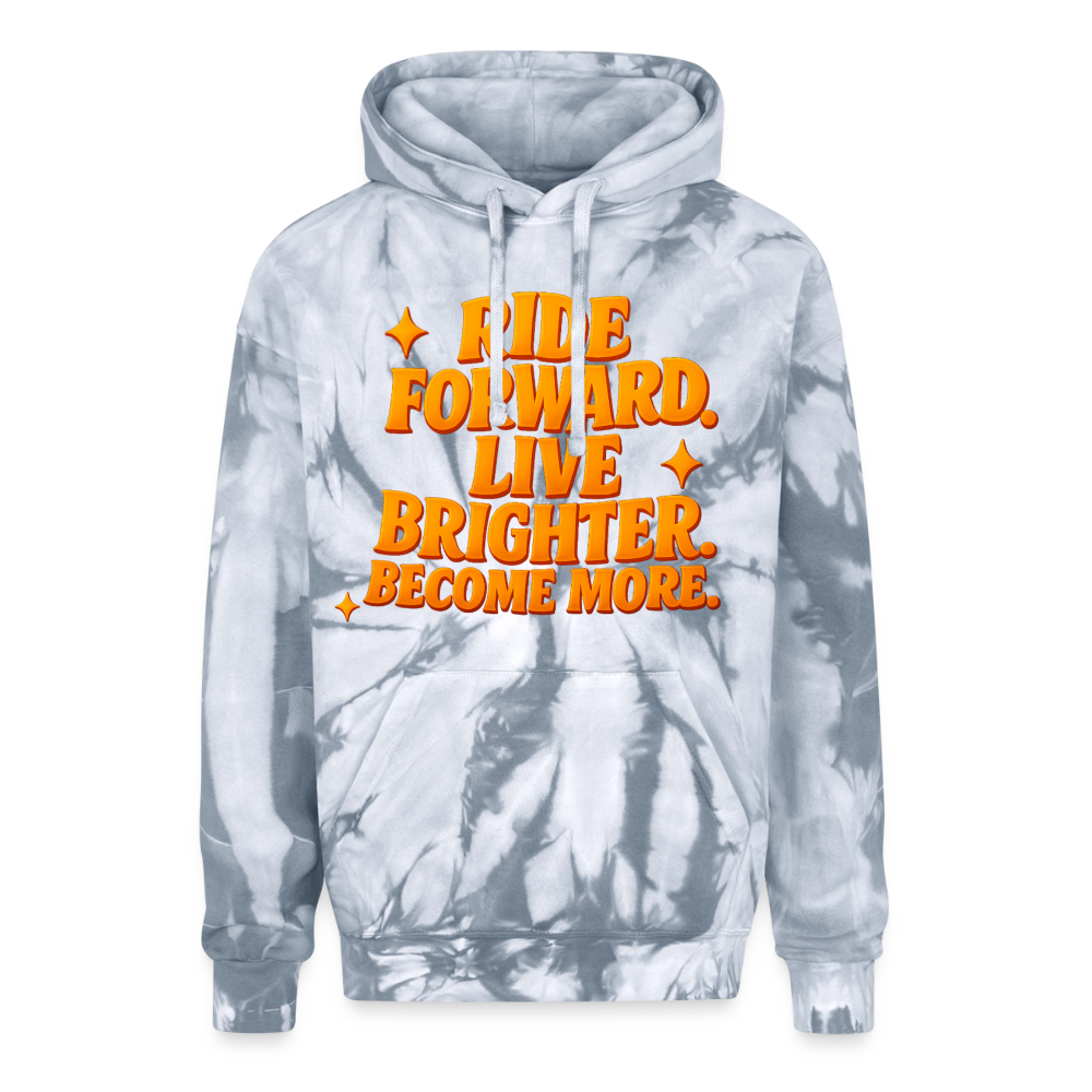 RIDE FORWARD Adult Tie Dye Hoodie - spider silver