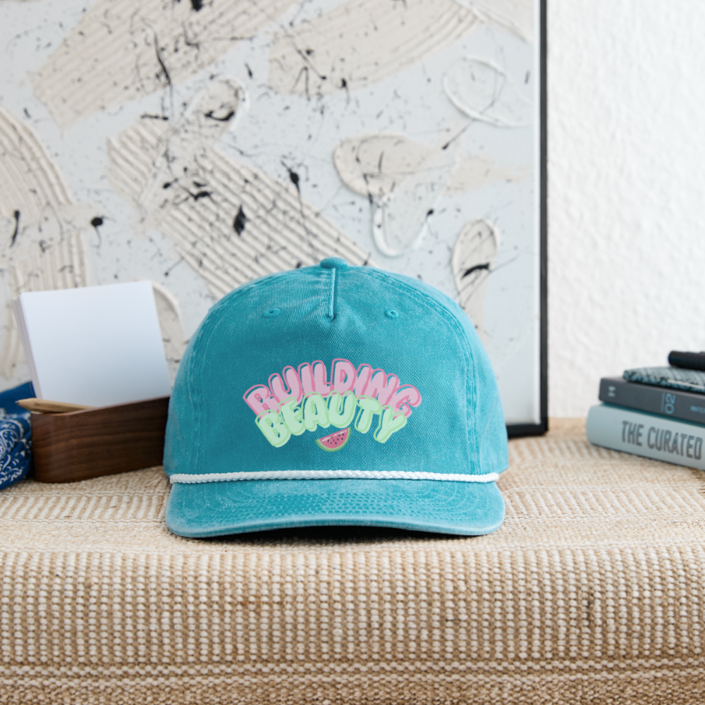 Vintage Washed Rope Cap - faded turquoise