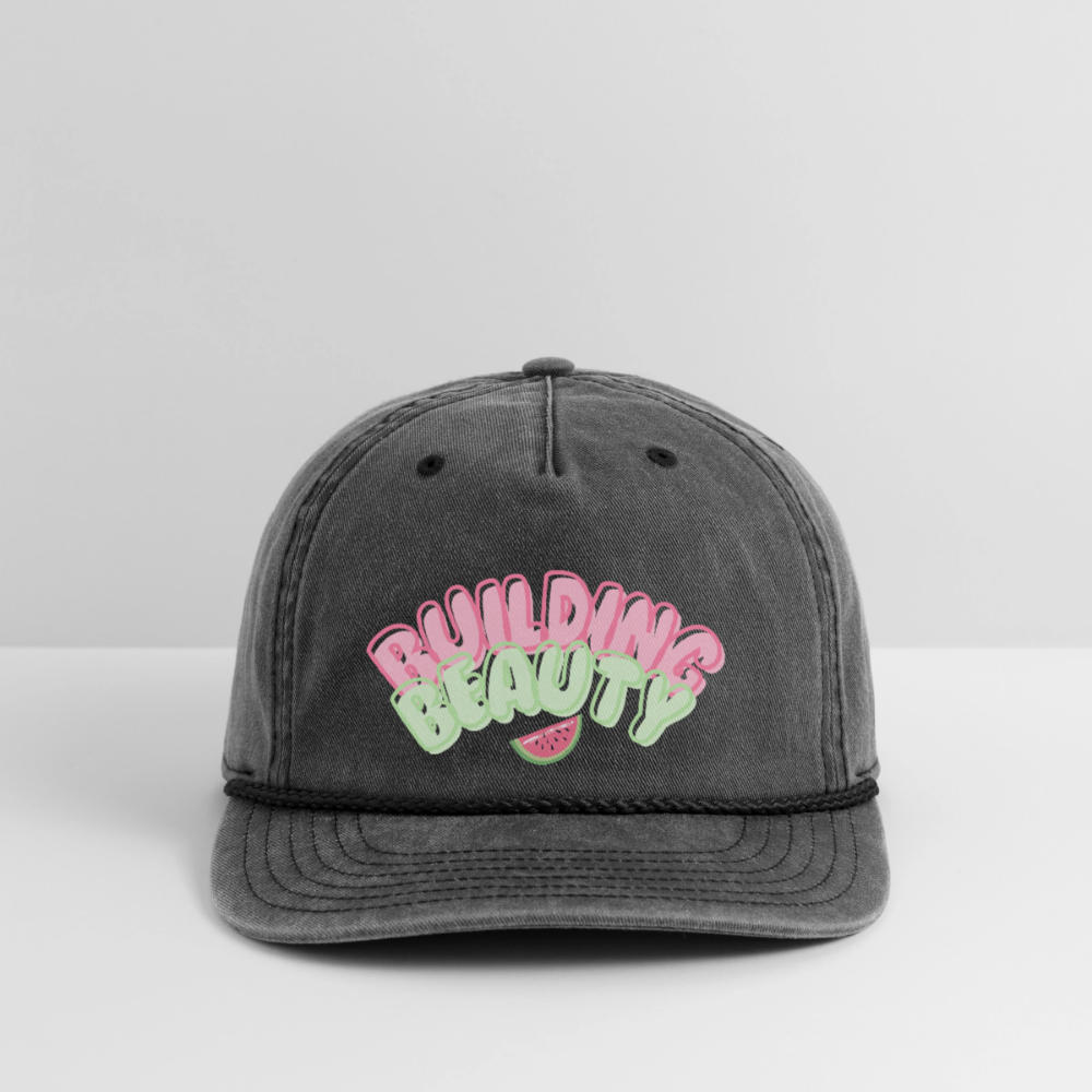 Vintage Washed Rope Cap - washed black