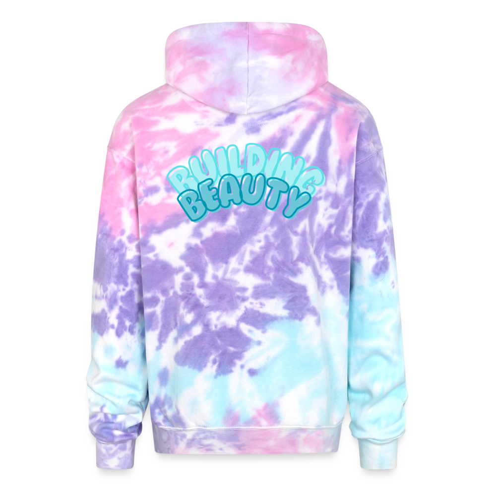 felix the fox Adult Tie Dye Hoodie - cotton candy