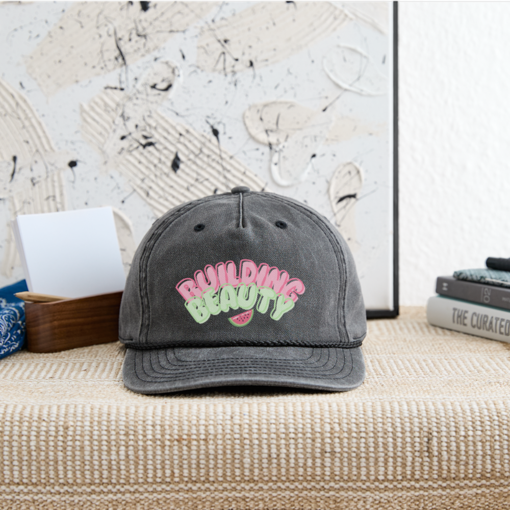 Vintage Washed Rope Cap - washed black