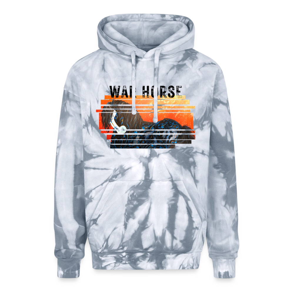 WAR HORSE Adult Tie Dye Hoodie - spider silver